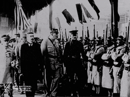 NationalWWIMuseum black and white military parade footage GIF