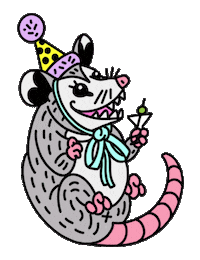 anythingjules party birthday martini party hat Sticker