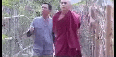 walk buddhist monk GIF