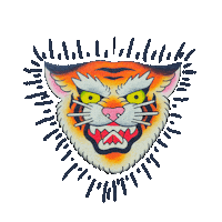 Tattoo Tiger Sticker by BlackFlag Crew
