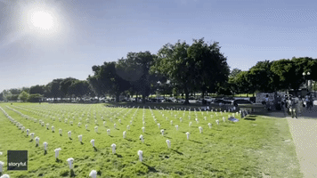 Thousands of Flowers Displayed at Washington Monument for Action on Gun Violence Campaign