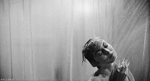 black and white shower GIF