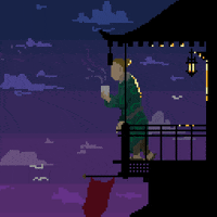 Troknhor pixelart morning flag tea GIF