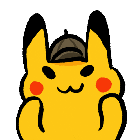 Happy Detective Pikachu Sticker by JenChibi