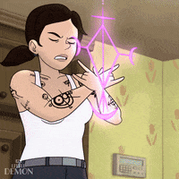 LittleDemonFX magic laura aubrey plaza pentagram GIF