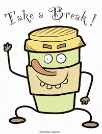 DoodleSwarm dance smile cartoon coffee GIF