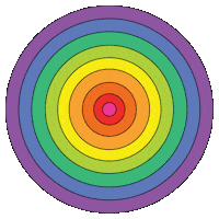 Rainbow Circle Sticker by Jen Stark