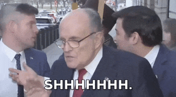 Rudy Giuliani Shush GIF by GIPHY News