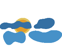 Blue And Yellow Sun Sticker