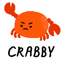 Angry Crab Sticker by Bianca Maradiaga