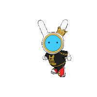 kunichang animation crown vector art space rabbit Sticker