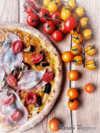 marilu-pizzeria food pizza fish colors GIF