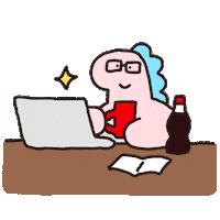 Dino Working Sticker