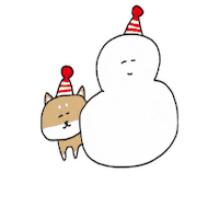 aburaage dog snow snowman 犬 Sticker