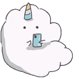 blowandbow giphyupload phone unicorn cloud Sticker