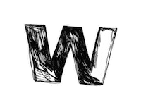 renaillustration drawing lettering w typo Sticker