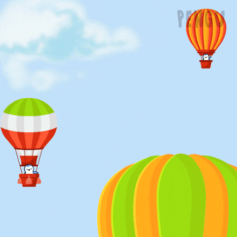 Flying Hot Air Balloon GIF by Pudgy Penguins