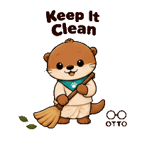 Tidy Up Mahatma Gandhi Sticker by Otto the Otter by GleeSpace