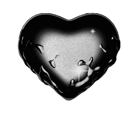 Black Heart Love Sticker by V5MT