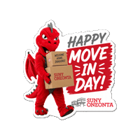 Moving Red Dragons Sticker by SUNY Oneonta
