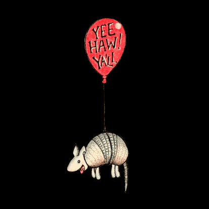 Limons_art texas howdy baloon armadillo GIF