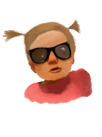 Cute Girl Baby Sticker