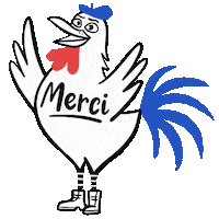 Merci Coq Sticker by mlnbgr