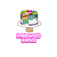 Penblwydd Hapus Sticker