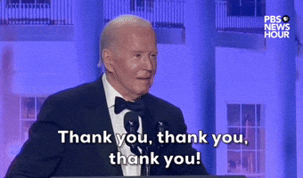 "Thank you, thank you, thank you!" 