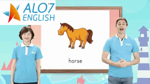 horse alo7 english GIF by ALO7.com