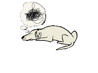 shellypaul dog mood thinking moody Sticker