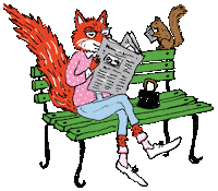 Fox Olympia Le-Tan Sticker by Maison Kitsuné