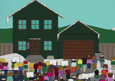 crowd protesting GIF by South Park 