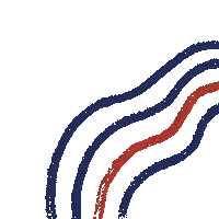 Pompwar art blue red wave Sticker