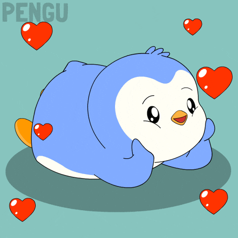 In Love Hearts GIF by Pudgy Penguins