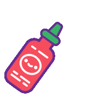 Hot Sauce Sriracha Sticker by 100% Soft