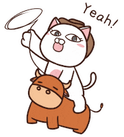 annmeowparty cat yeah meow cowboy Sticker