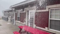 'Oh Boy': Heavy Rainwater Pours Off Bargersville Roof