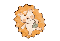 Niniouo 刺蝟 師大 橘色 暖日 Sticker