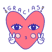 Heart Thank You Sticker by JessTales