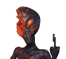 Extra Terrestrial Middle Finger Sticker by The Horror Section