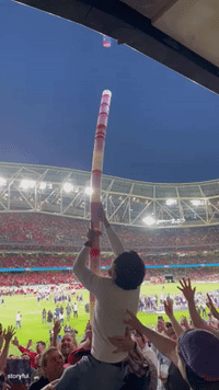 College Football Fans Build Towering Cup Stack After Tech Outage Sees Free Drinks Handed Out