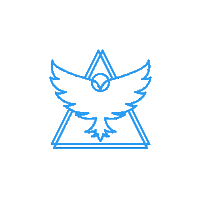 StellarGenetic owl lines symbol trinity Sticker