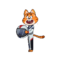 Defencekidz cat cartoon space animal Sticker