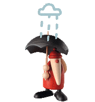 Sad Rain Sticker by Björn Köhler Kunsthandwerk