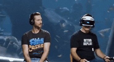 RETROREPLAY excited vr virtual reality nolan north GIF