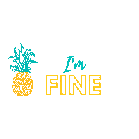 margritco pineapple imfine downsyndrome itsfine Sticker