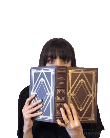 jennrobbins giphyupload book reading peek Sticker