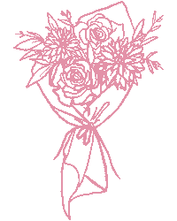 BungalowBlooms bouquet pink flowers flower bouquet bungalow blooms Sticker