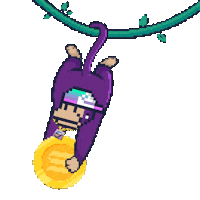 Pixel Holding Sticker by BigBrains